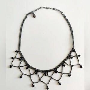 Elegant Black Beaded Necklace